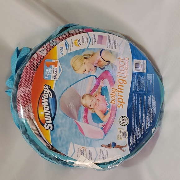 SwimWays Baby Spring Inflatable Round Pool Float with Protective Sun Canopy - Picture 4 of 8